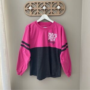 Boxercraft 'Navy Pier Chicago' Jersey Shirt Pink/Gray Sz Small